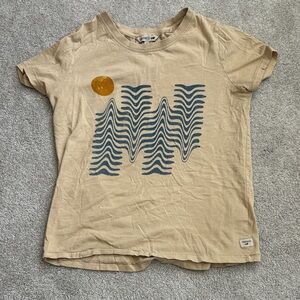Toad & Co Beige/Soft Yellow Graphic Tee with Wave Print